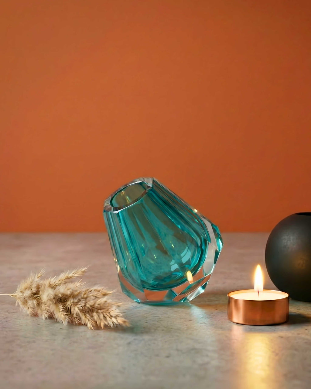 Mystic Jade Glass Vase