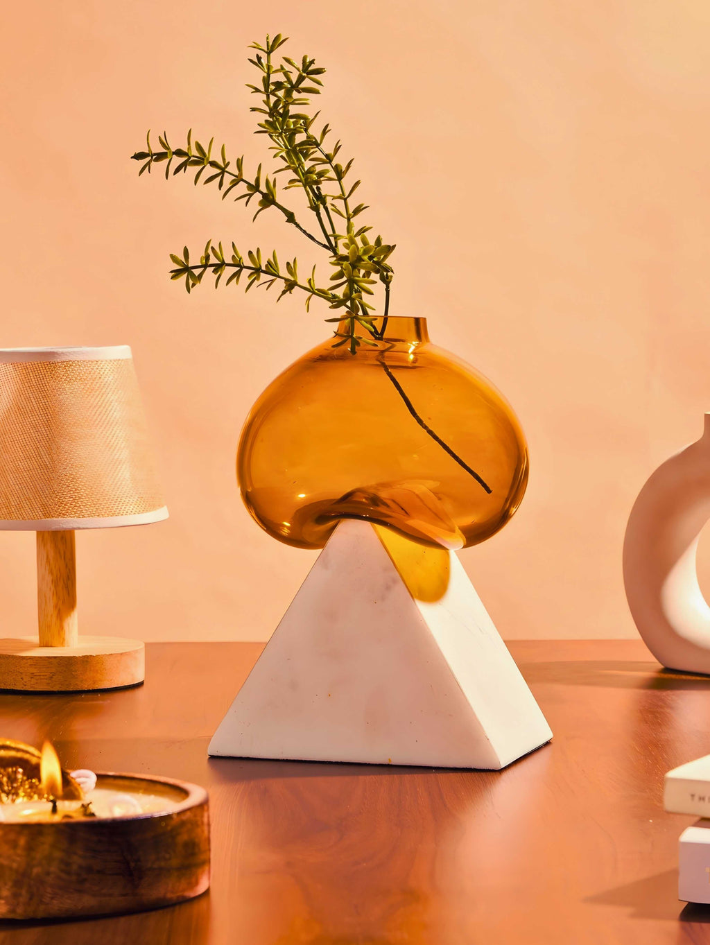 Sunny Pop Vase with Marble Base