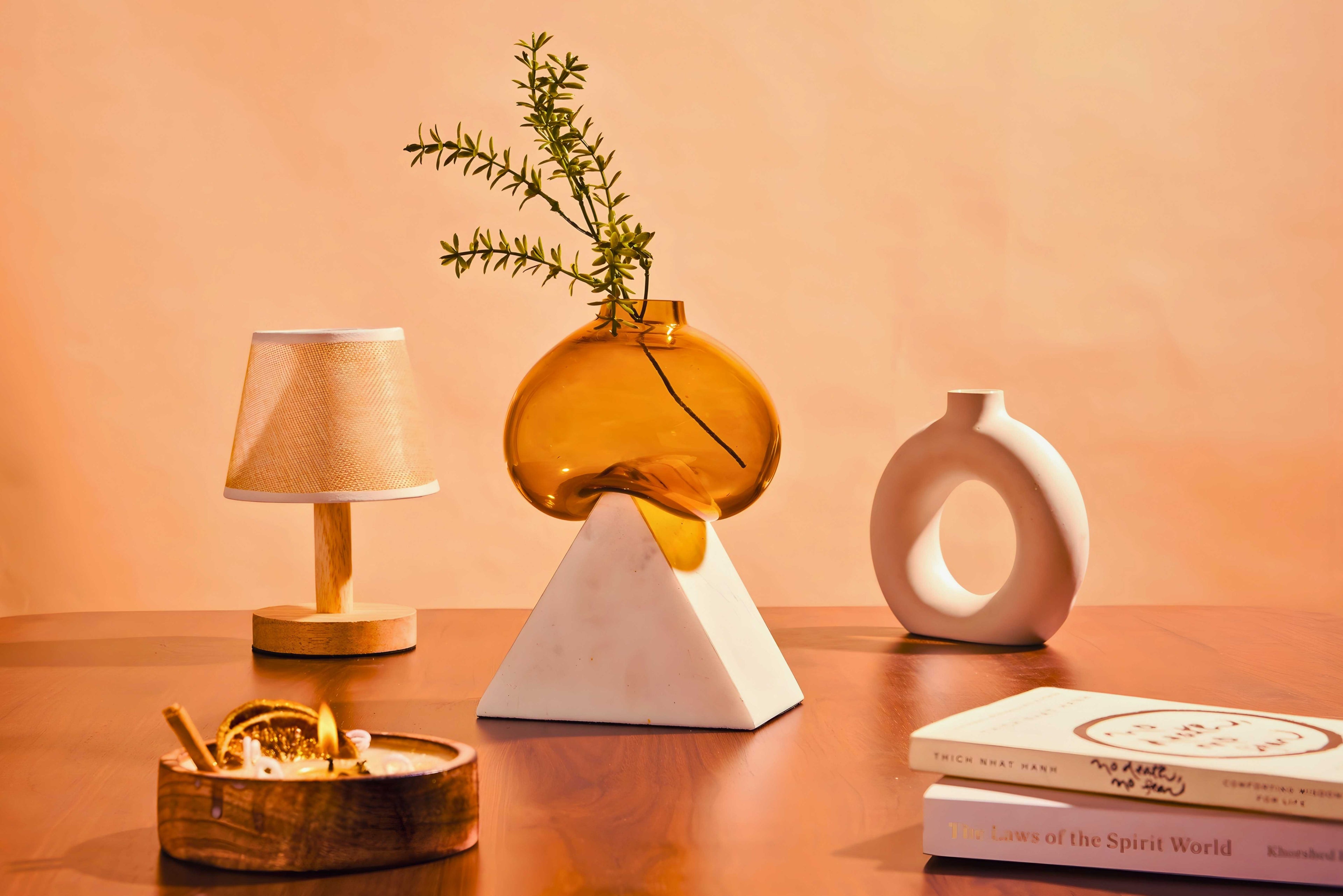 Sunny Pop Vase with Marble Base