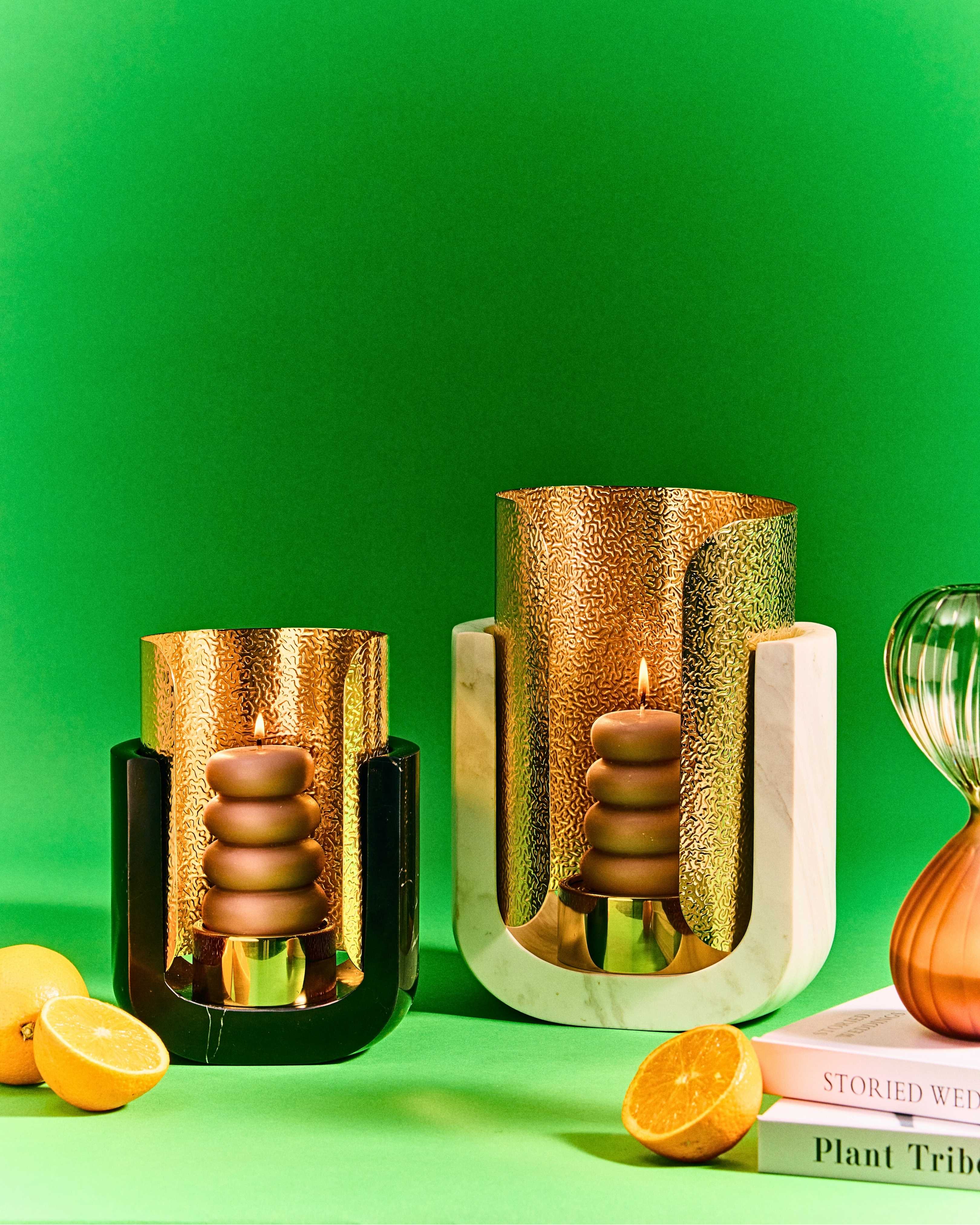 Golden Veil Candle Holder