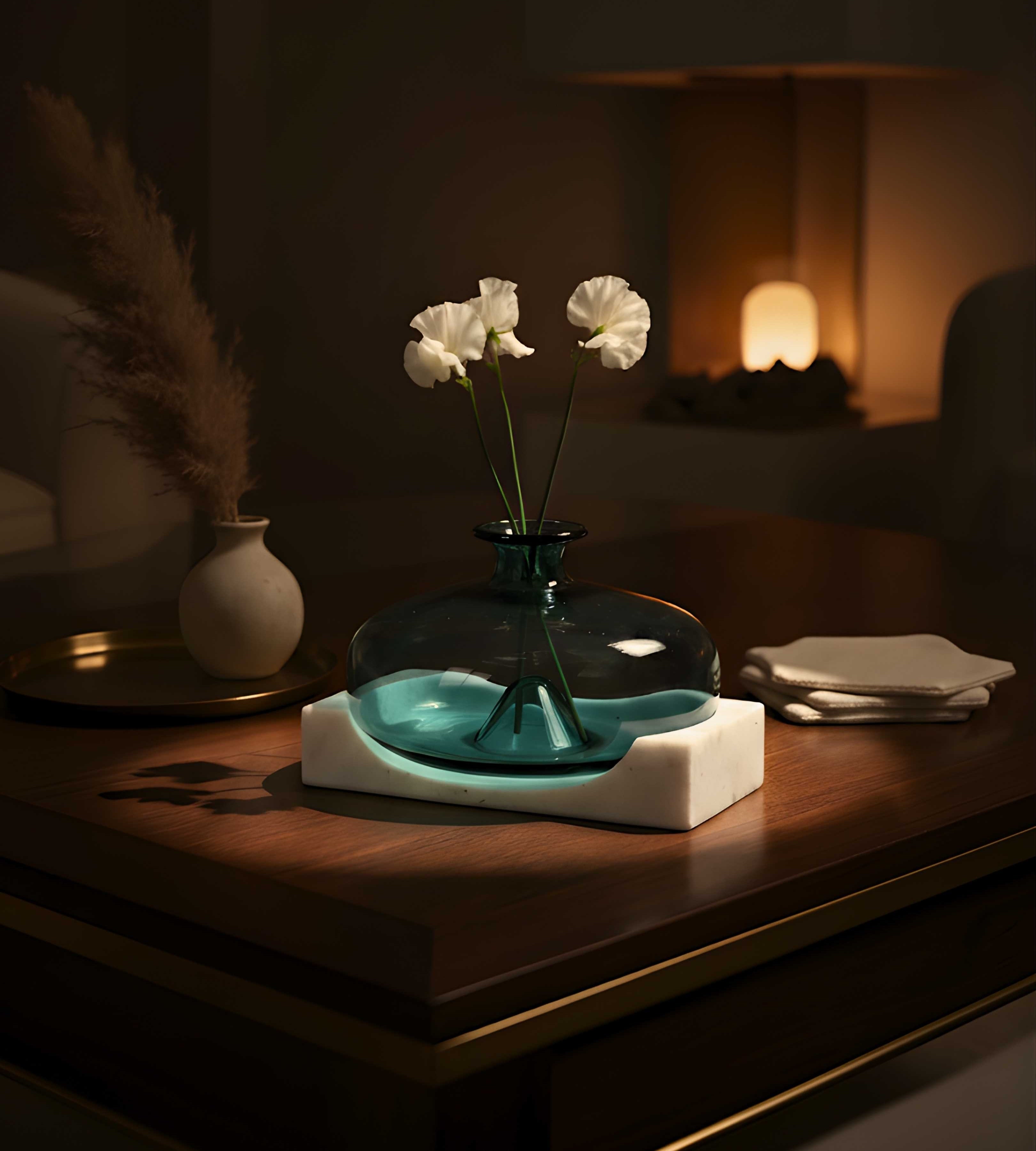 Bubble Pop Vase with Marble Base