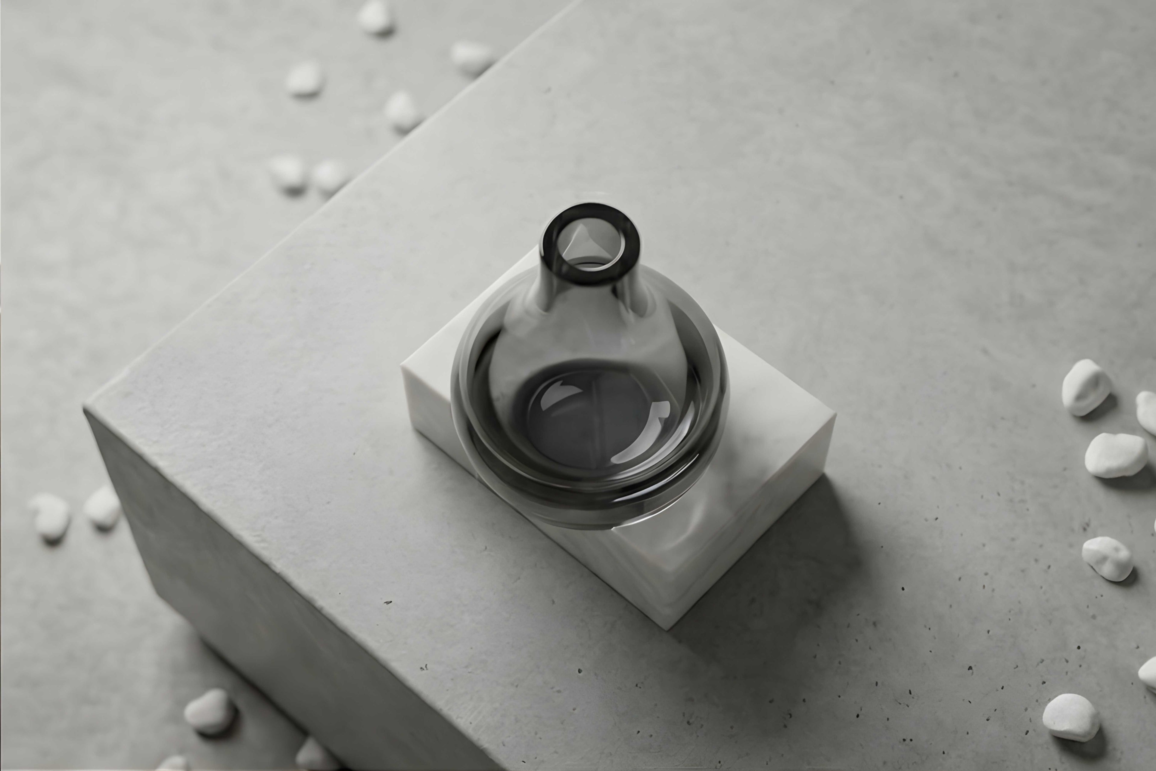 Charm Bottle Vase with Marble Base