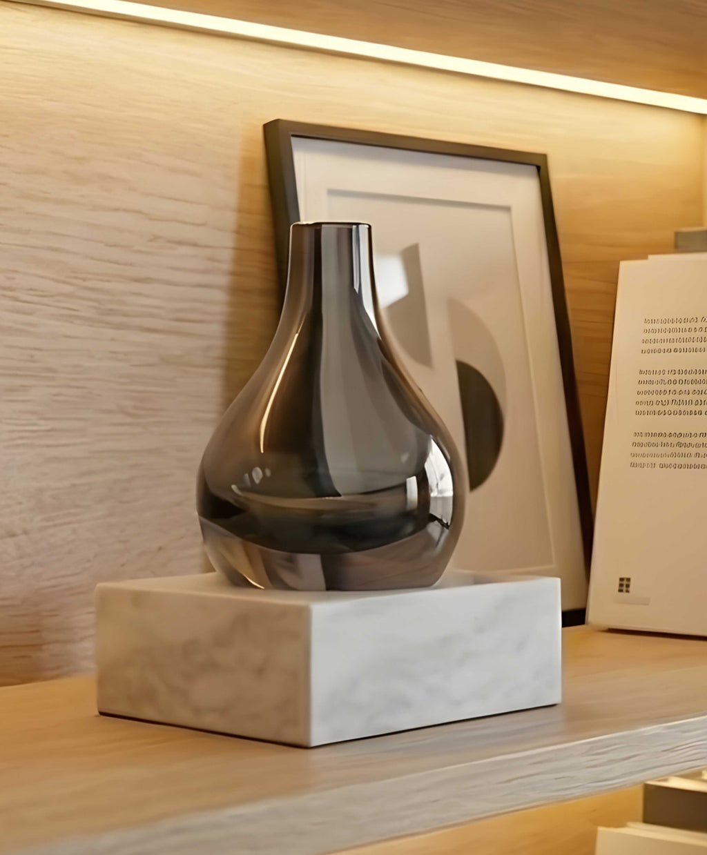Charm Bottle Vase with Marble Base