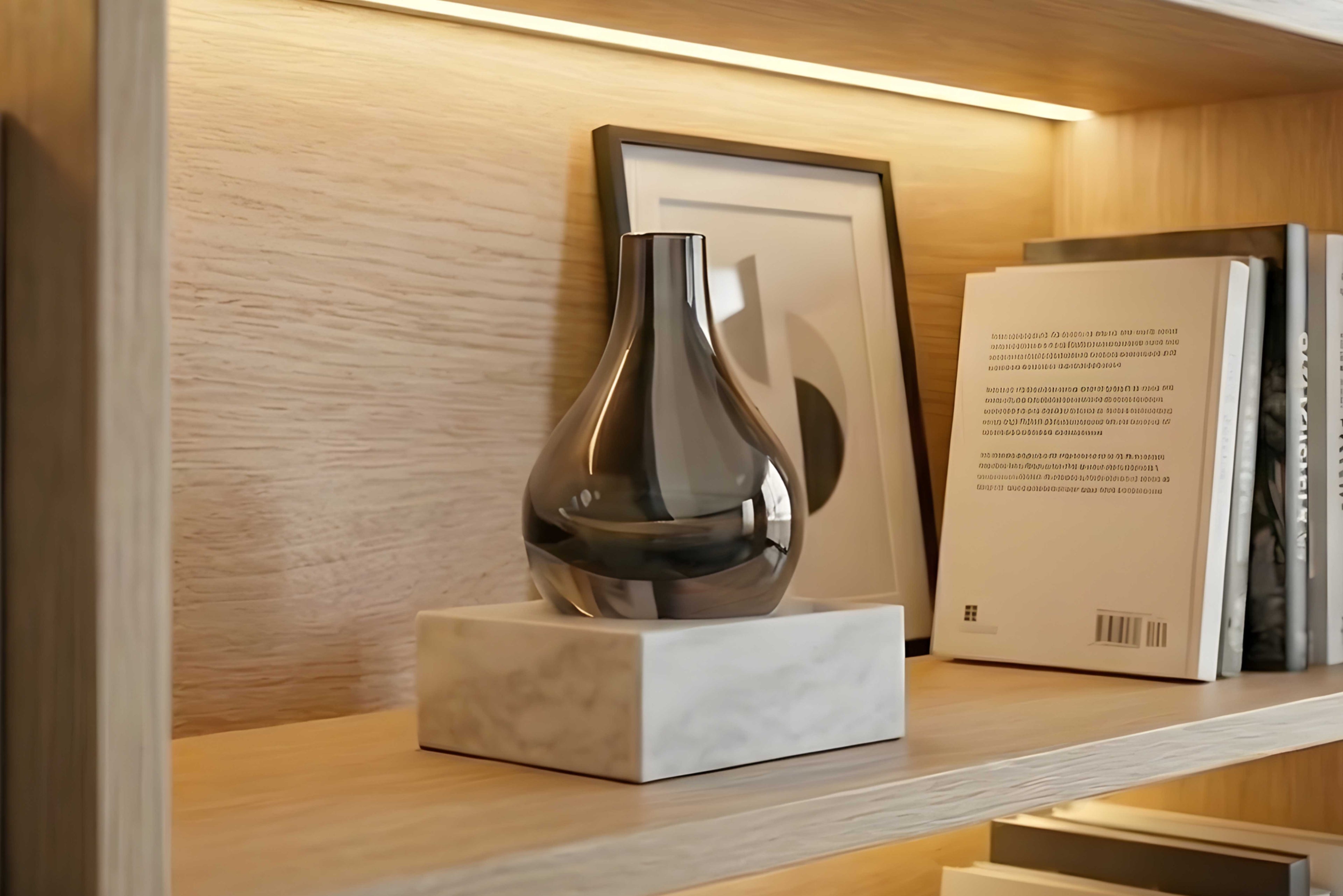 Charm Bottle Vase with Marble Base