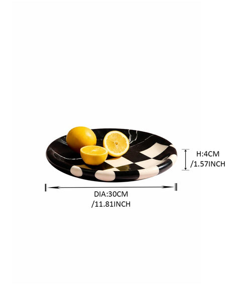 Checkerboard Illusion Marble Plate