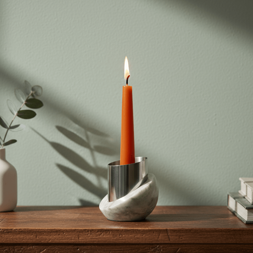 Moonlit Marble Glow Candle Stand