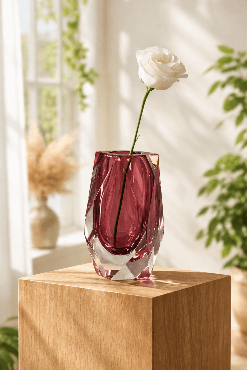 Scarlet Prism Vase