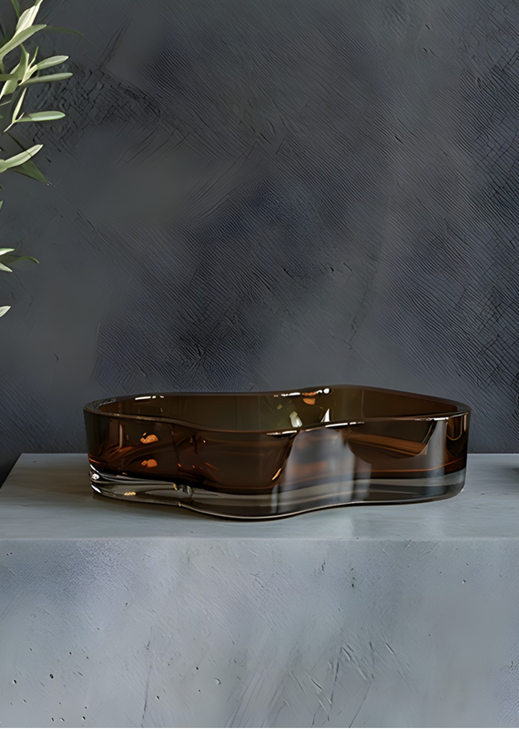 Ambre Wave Glass Bowl