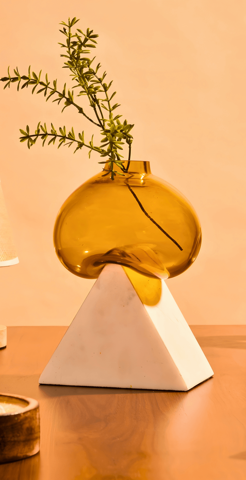 Sunny Pop Vase with Marble Base