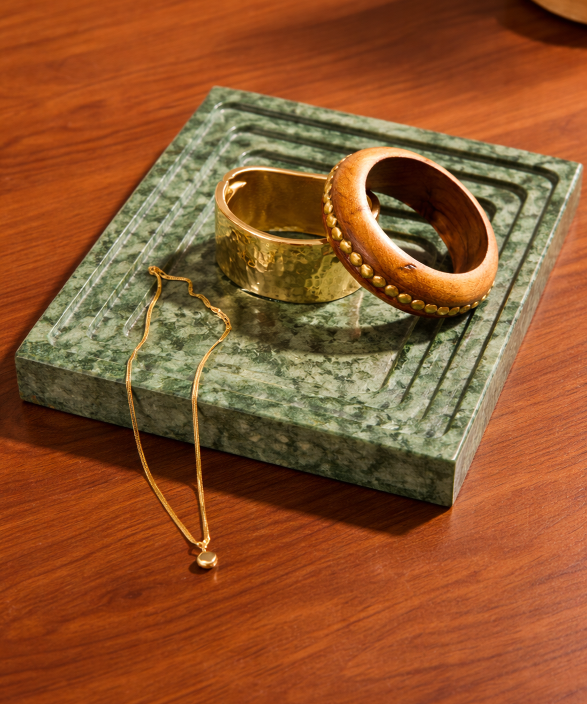 Verde Marble Steps Tray